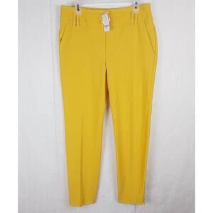 NWT New York & Company Yellow Trouser Pants Size 8 Tall Preppy Pastel Workwear